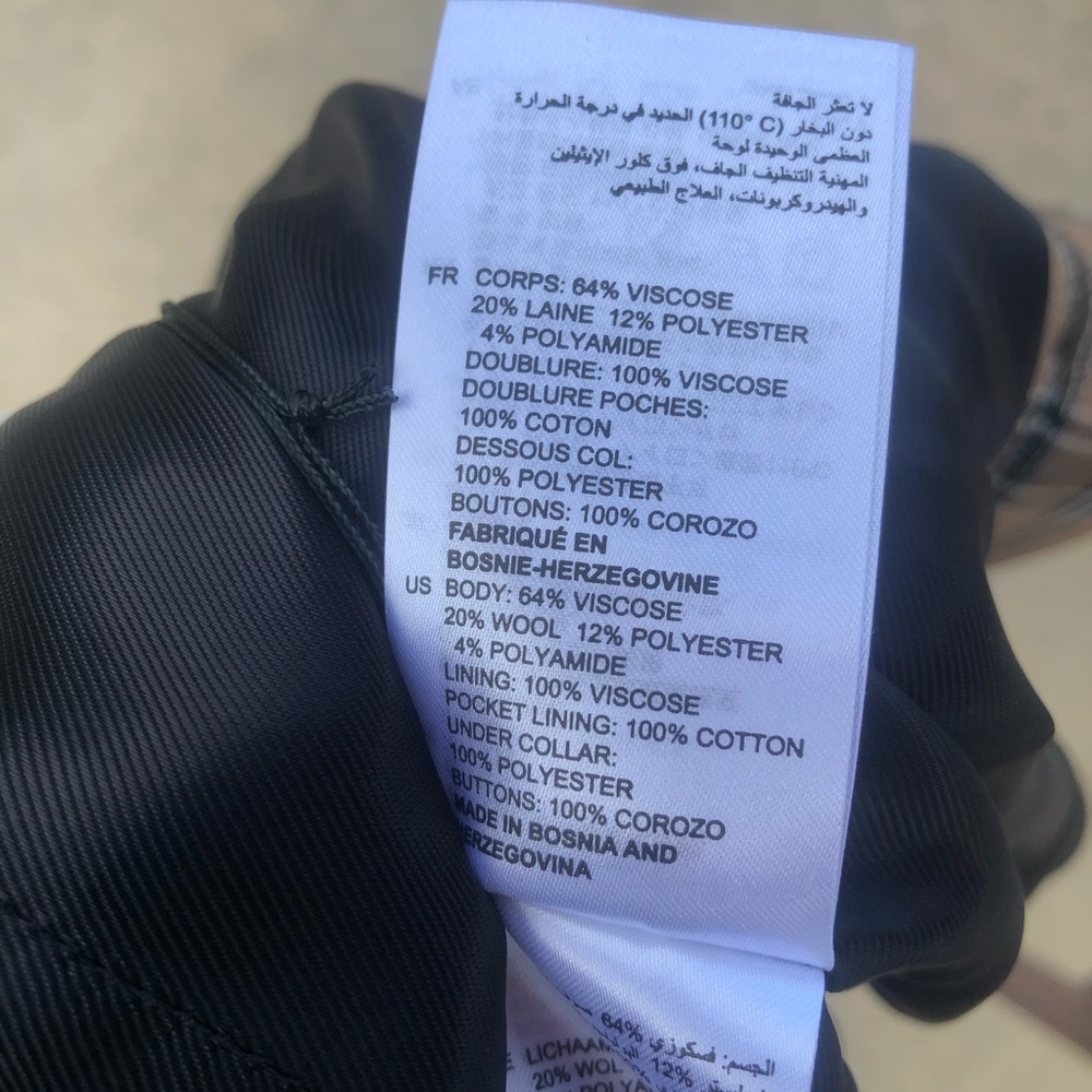 NWT HP Sandro Sirène plaid camel tan blazer US 0-2 - Picture 13 of 14